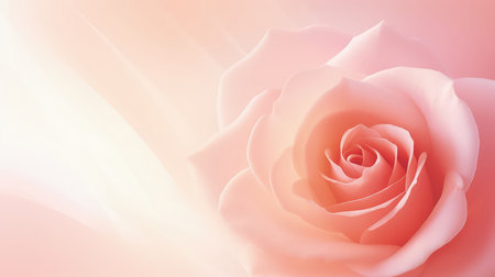Background with peach and pink color roses. Romantic pastel colors, beautiful light, empty space. Made with Generative AIの素材