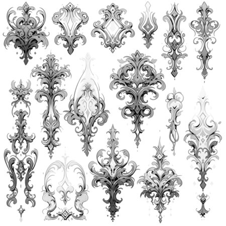 Black and white illustration of decorative ornamental border frame. ornamental victorian decoration for postcard. Filigree ornament. Made with Generative AIの素材