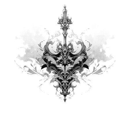 Black and white illustration of decorative ornamental border frame. ornamental victorian decoration for postcard. Filigree ornament. Made with Generative AIの素材