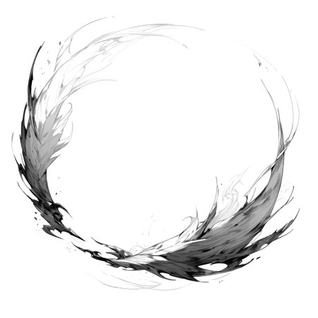 Black and white illustration of decorative ornamental border frame. ornamental victorian decoration for postcard. Filigree ornament. Made with Generative AIの素材