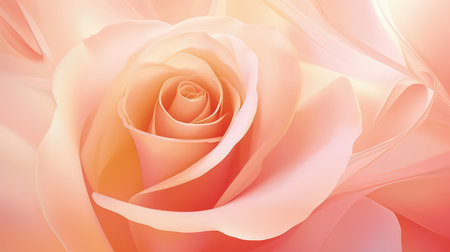 Background with peach and pink color roses. Romantic pastel colors, beautiful light, empty space. Made with Generative AIの素材
