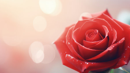 Background with red and pink color rose. Romantic colors, beautiful light, empty space for product presentation. Made with Generative AIの素材