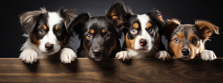 Blue butterflies on a white background. Wide banner, made with Generative AIの素材