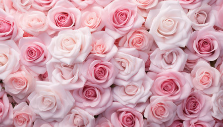 Background with pink roses. Flower texture. Made with Generative AIの素材