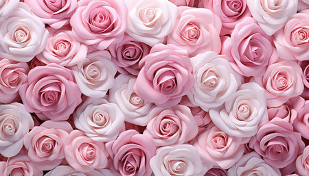 Background with pink roses. Flower texture. Made with Generative AIの素材