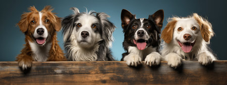 Blue butterflies on a white background. Wide banner, made with Generative AIの素材