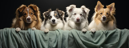 Blue butterflies on a white background. Wide banner, made with Generative AIの素材