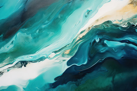 Marble texture, sea waves texture, paint strokes. Green, blue color palette. Made with Generative AIの素材