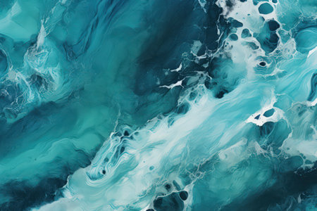 Marble texture, sea waves texture, paint strokes. Green, blue color palette. Made with Generative AIの素材