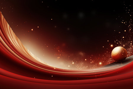 Red abstract christmas and new year celebration banner with empty space for product presentation and text. Made with Generative AIの素材