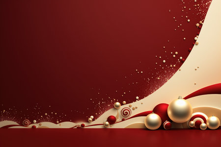 Red abstract christmas and new year celebration banner with empty space for product presentation and text. Made with Generative AIの素材