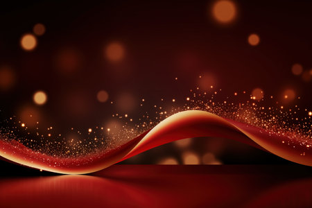 Red abstract christmas and new year celebration banner with empty space for product presentation and text. Made with Generative AIの素材