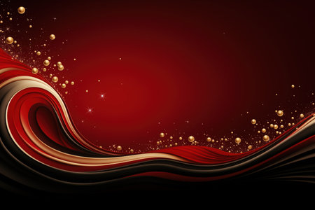 Red abstract christmas and new year celebration banner with empty space for product presentation and text. Made with Generative AIの素材