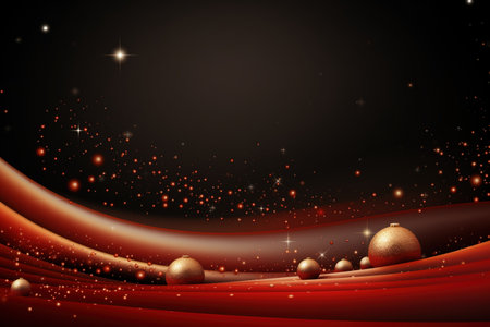 Red abstract christmas and new year celebration banner with empty space for product presentation and text. Made with Generative AIの素材