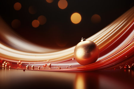 Red abstract christmas and new year celebration banner with empty space for product presentation and text. Made with Generative AIの素材