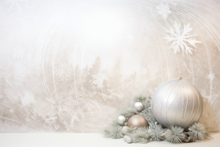 Vintage style Christmas background, flat lay winter header: cristmas decoration with copy spaceの素材