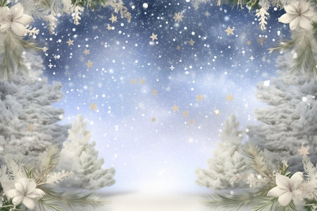 Atmospherical Christmas background, flat lay winter header: cristmas decoration with copy spaceの素材