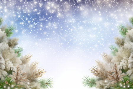 Atmospherical Christmas background, flat lay winter header: cristmas decoration with copy spaceの素材
