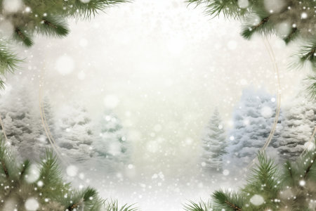 Atmospherical Christmas background, flat lay winter header: cristmas decoration with copy spaceの素材
