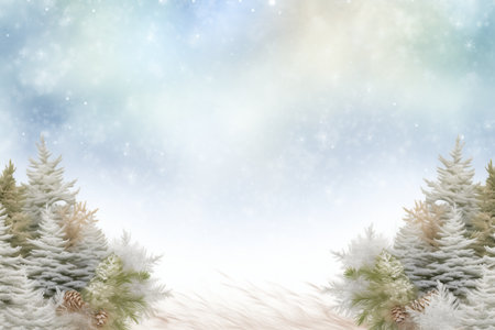 Atmospherical Christmas background, flat lay winter header: cristmas decoration with copy spaceの素材