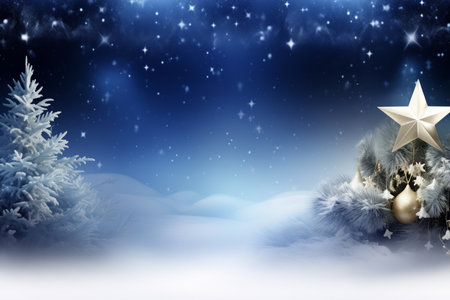 Atmospherical Christmas background, flat lay winter header: cristmas decoration with copy spaceの素材