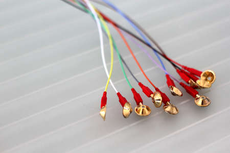 colored leads, clinical electrodes gold cup for electroencephalogram and medical electrodiagnosis