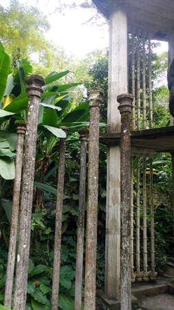 Î§ilitla, Mexico - Oct 26 2016: Edward James Sculpture Garden, Las Pozas in the Mexican magical town in the state of San Luis Potosi with surreal structuresのeditorial素材