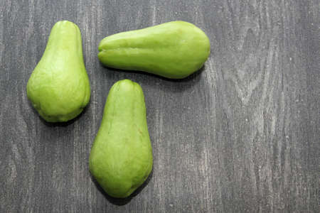 Vegetable chayote green squash fresh, natural raw, ready to cut and cook, very nutritious and ditheticalの写真素材