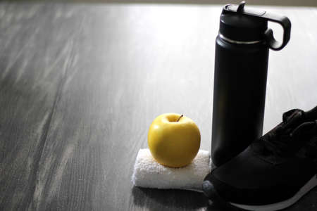 healthy life, good nutrition and sports activity in times of pandemicの写真素材