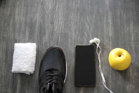 healthy life, good nutrition and sports activity in times of pandemicの写真素材