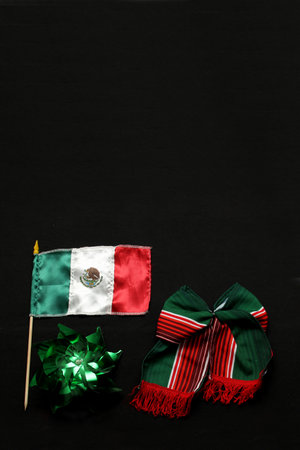 Flag of Mexico one of the Mexican national symbols with the colors green, white, red and a national...