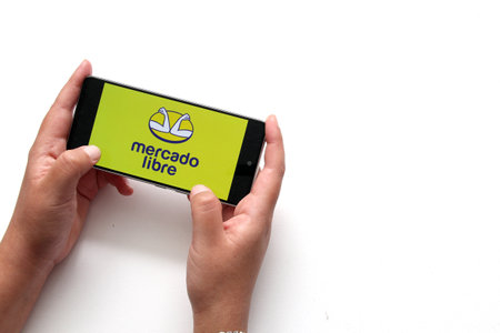 Mexico City, Mexico - Nov 9 2022: The electronic commerce platform Mercado Libre reported that its total income increased in the third quarter of the yearのeditorial素材