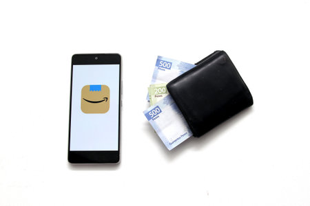 Mexico City, Mexico - Nov 9 2022: The electronic commerce platform Amazon opens vacancies in Mexicoのeditorial素材