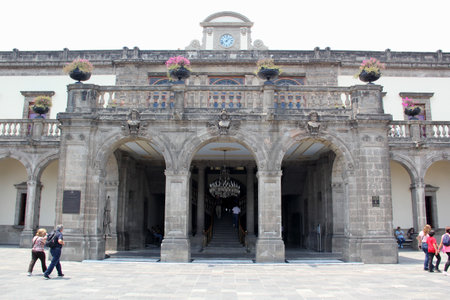 Mexico City, Mexico - August 9, 2023: The National History Museum in Chapultepec Castle has been a military college, imperial residence with Maximilian and Carlotaのeditorial素材