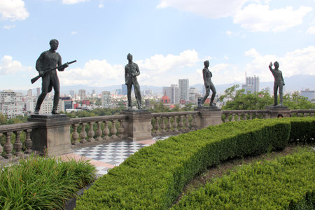 Mexico City, Mexico - August 9, 2023: The National History Museum in Chapultepec Castle has been a military college, imperial residence with Maximilian and Carlotaのeditorial素材