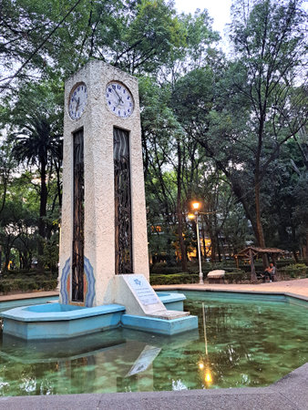 Mexico City, Mexico - Apr 24 2023: The Condesa neighborhood is gentrifying, many foreigners with high purchasing power came to stay in the Mexican capitalのeditorial素材