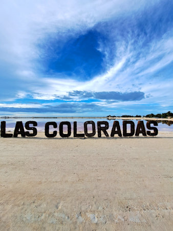 Yucatan, Mexico - Nov 22 2022: Las Coloradas with pink water is a small fishing port located in an estuary on the northern coast of the Peninsulaのeditorial素材