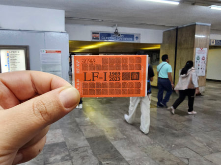 Mexico City, Mexico - Jan 31 2024: Last edition of the ticket for the subway collective...