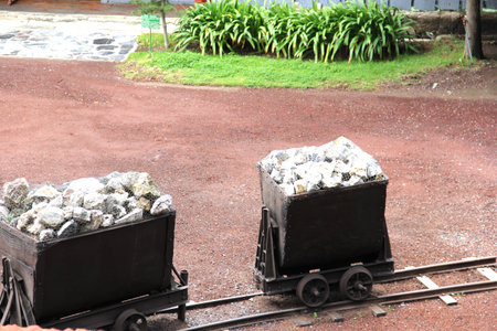 Tlalpujahua Michoacan, Mexico - Oct 12 2014: Mining Technology Museum of the 19th Century, Dos...