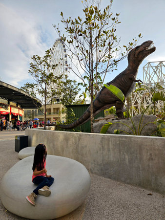 Mexico City, Mexico - Mar 20 2024: Aztlan Urban Park in the Second Section of the Chapultepec Forest an amusement park with mechanical and skill gamesのeditorial素材