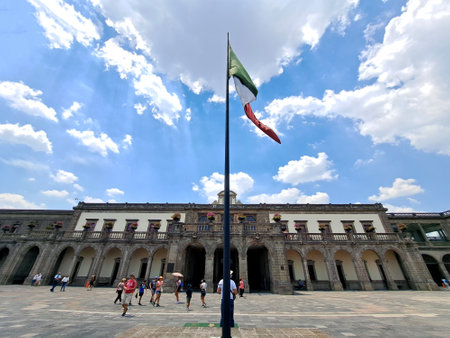 Mexico City, Mexico - Aug 9 2023: The National Museum of History is the site that keeps the memory of the history of Mexico, it is located in the Chapultepec Castleのeditorial素材