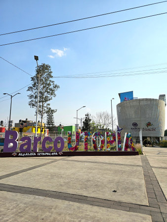 Mexico City, Mexico - Feb 28 2024: Barco Utopia in Iztapalapa is a cultural, educational and recreational complex with an Interactive Virtual Aquariumのeditorial素材