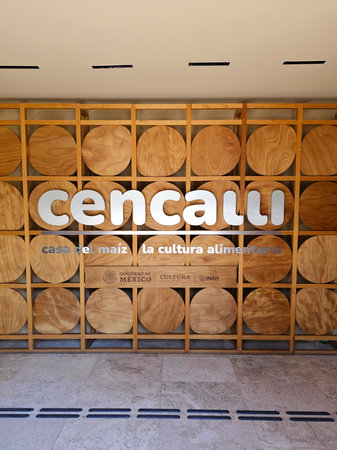 Mexico City, Mexico - Feb 7 2024: Cencalli Museum in the Molino del Rey building inside Los Pinos dedicated to food culture as part of Mexican cultural heritage, traditionのeditorial素材