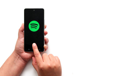 Mexico City, Mexico - Nov 9 2022: Spotify a digital music, podcasts and video service that gives you...