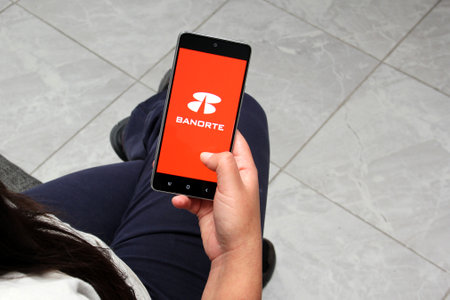 Mexico City, Mexico - Nov 9 2022: Grupo Financiero Banorte was authorized to have a new bank that will have branches, or offices, where all banking operations will be carried outのeditorial素材