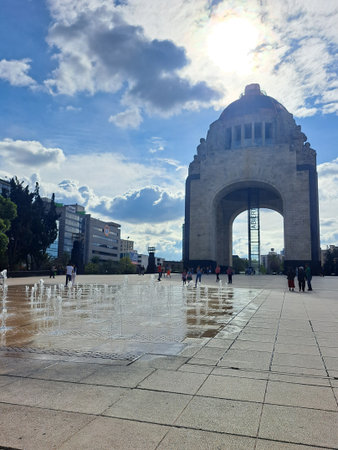 Mexico City, Mexico - Aug 23 2023: Monument and Museum of the Revolution, architectural work and mausoleum dedicated to the Mexican Revolution, one of the symbols and icons of CDMXのeditorial素材