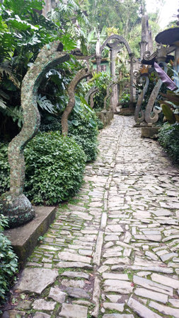 Xilitla, Mexico - Oct 26 2016: Edward James Sculpture Garden, Las Pozas in the Mexican magical town...