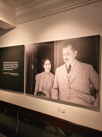 Mexico City, Mexico - Feb 7 2024: Lazaro Cardenas Presidential House inside the Los Pinos Cultural Complex of CDMX with exhibition of the Mexican presidentのeditorial素材