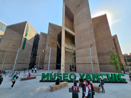Mexico City, Mexico - Feb 28 2024: Yancuic Museum in Iztapalapa CDMX has art, science and technology exhibition hallsのeditorial素材