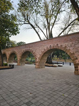 Mexico City, Mexico - Feb 7 2024: The Los Pinos Cultural Complex, formerly Official Residence of the President of Mexico now open to the public inside Chapultepec Forestのeditorial素材